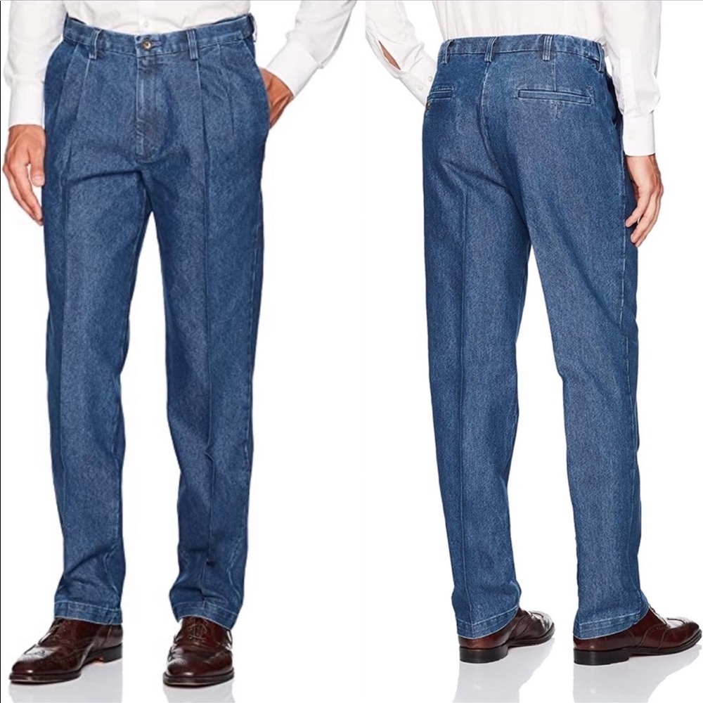 Nautica Blue Jean Pleated Front Rigger Classic Fit